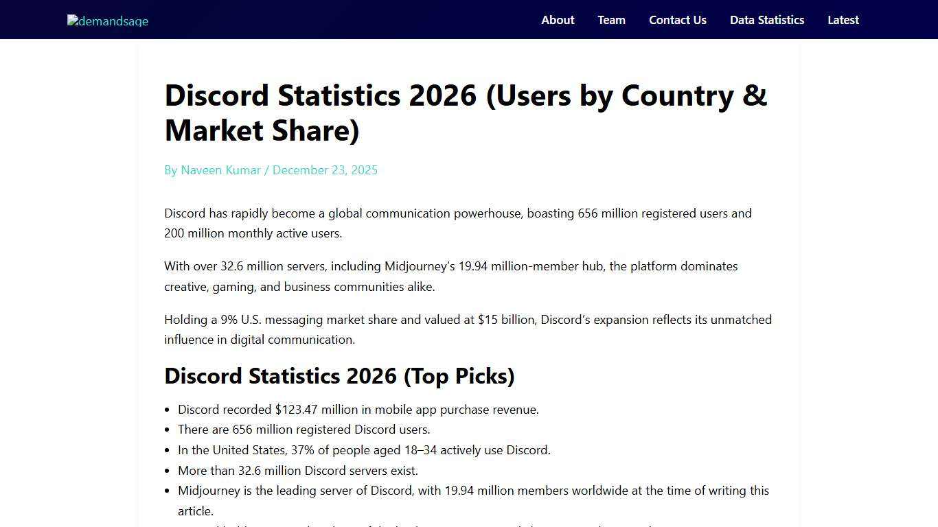 Discord Statistics 2026 (Users by Country & Market Share)