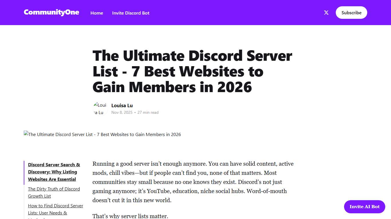 2026 Ultimate Discord Server List: 7 Best Websites to Gain Members